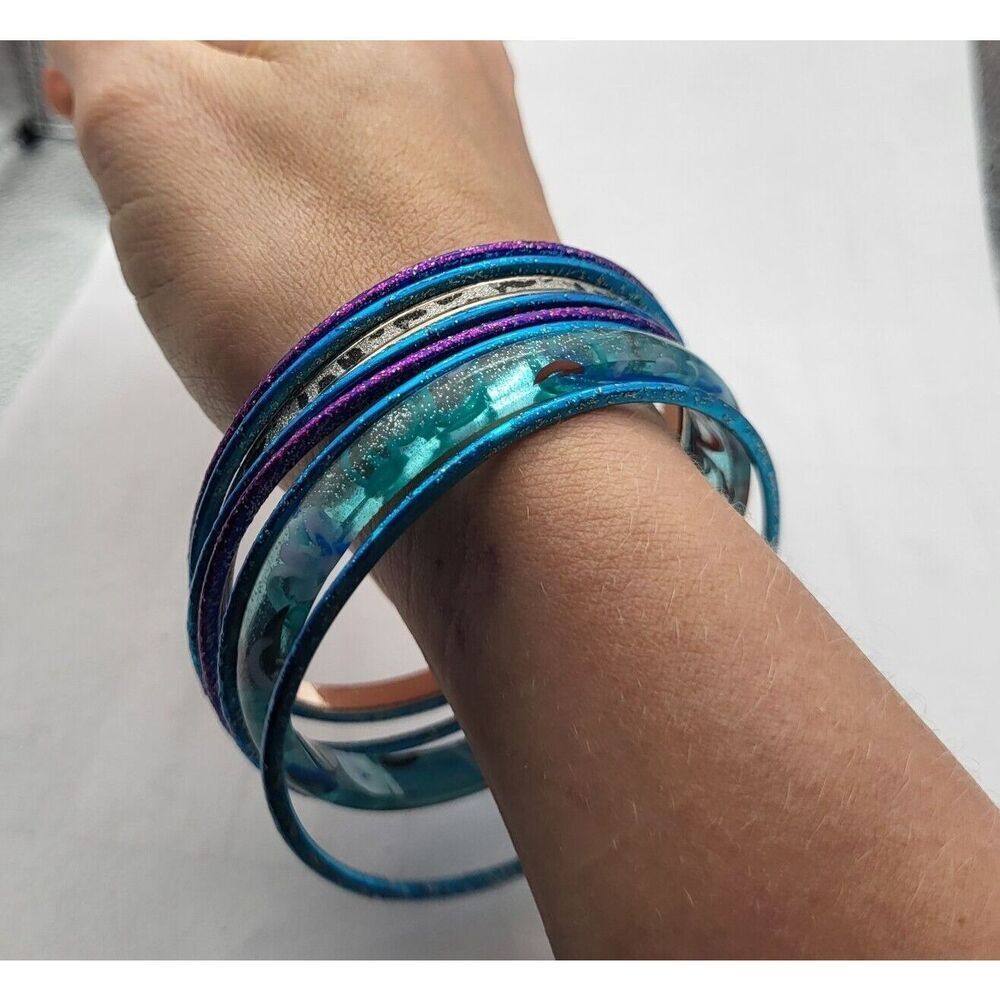 Vintage 90’s Boho Bangle Bracelet Set / Lot Of 8